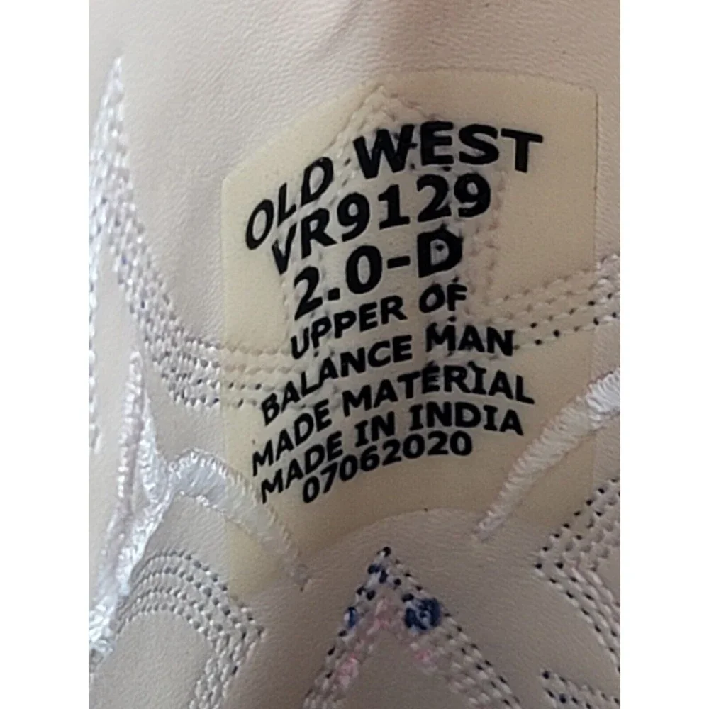 Old West Kids Girls Cowboy Boots Size 2.0 D‎ VR9129 Paint Splatter Pattern Pink